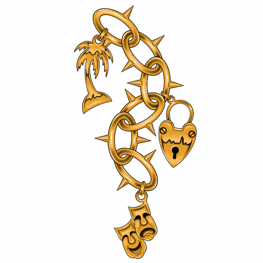 Gold Charm - 2.5" x 5"