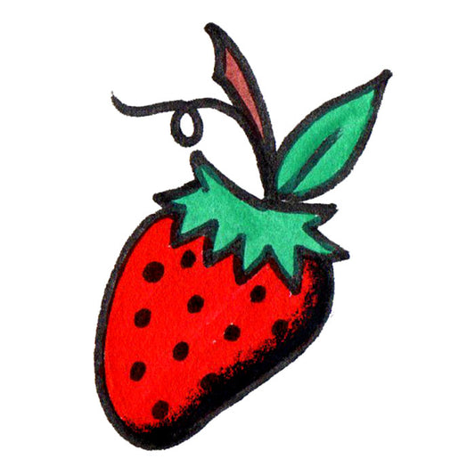 Strawberry Temporary Tattoo - 1.5" x 2”