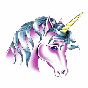 Unicorn in Purple - Dimensions - 3" x 4"