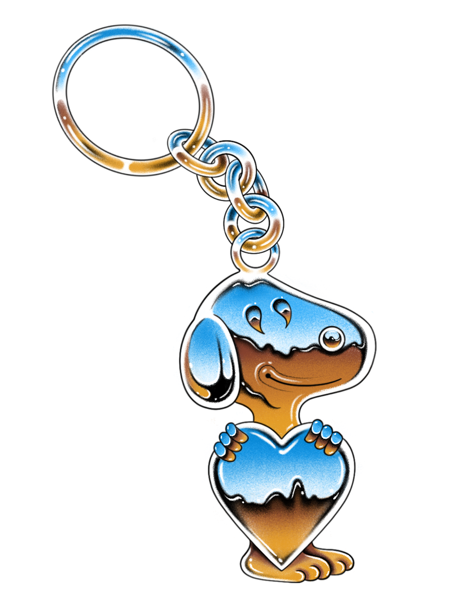 Snoopy Heart Keychain - Dimensions - 3