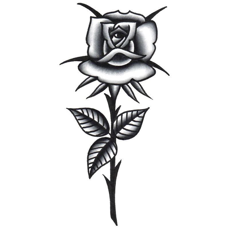 Bold neotraditional tattoo stencil of rose made olny with lines on Craiyon