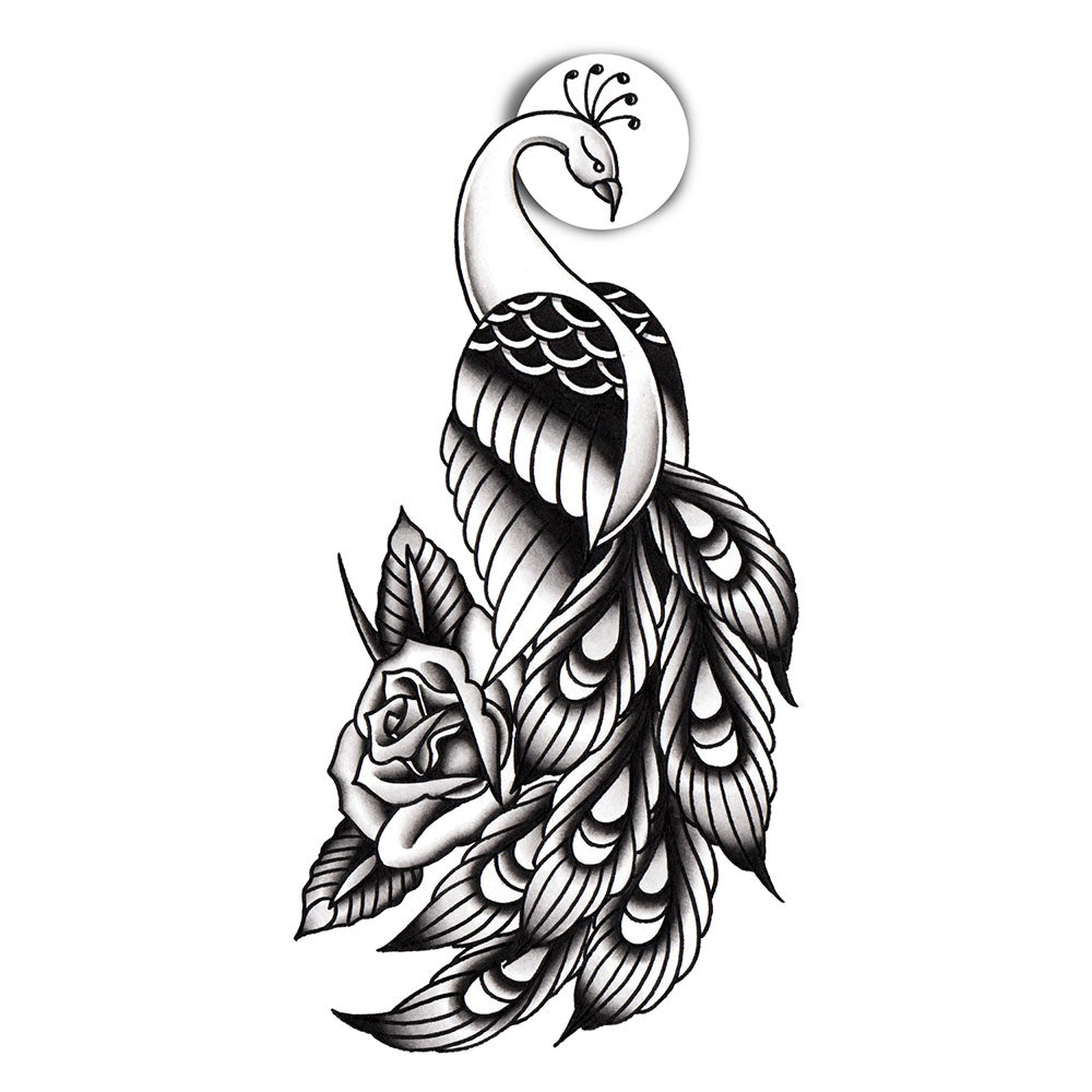 Peacock Temporary Tattoo - 2.5