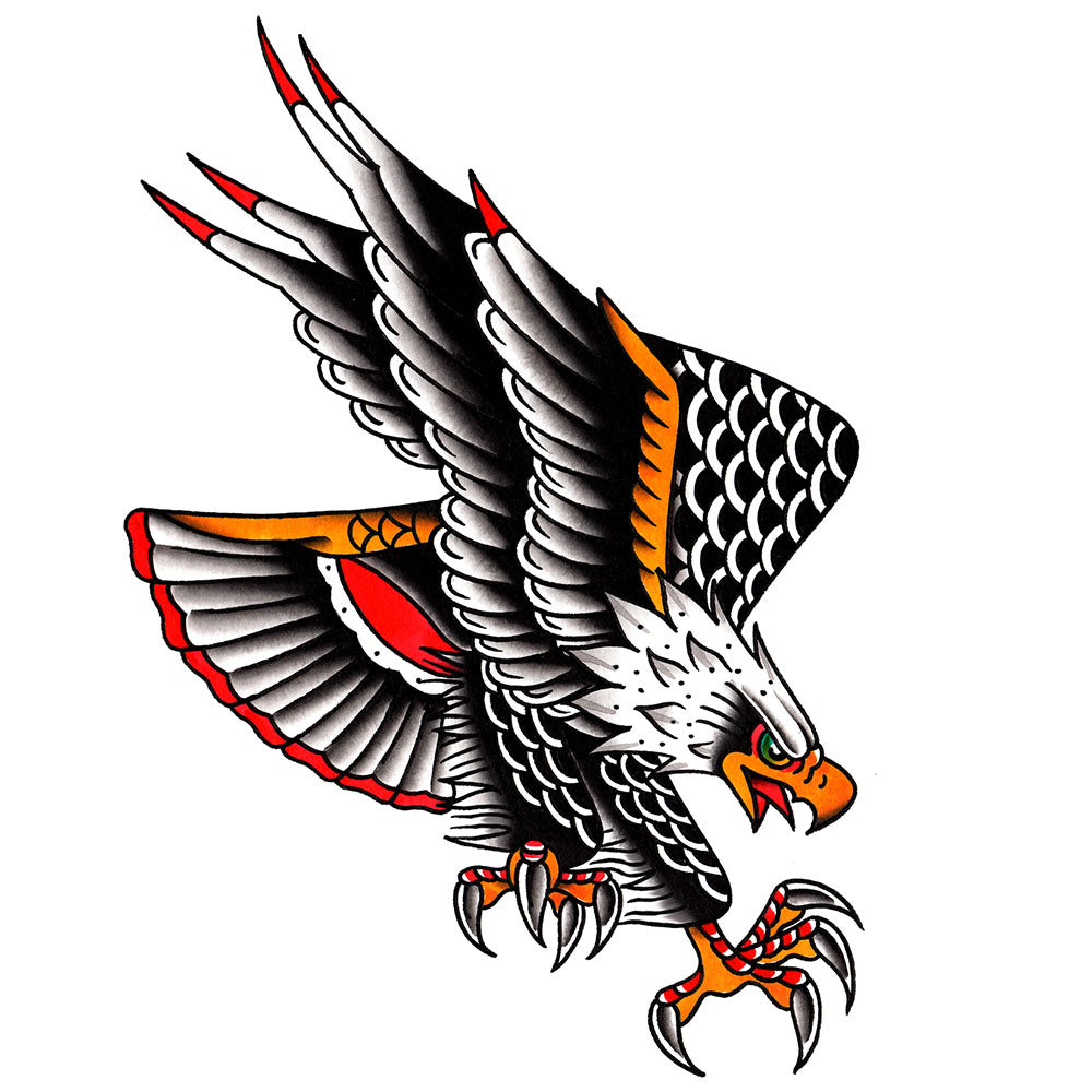 Eagle American Traditional Temporary Tattoo by Toddler Tattoos