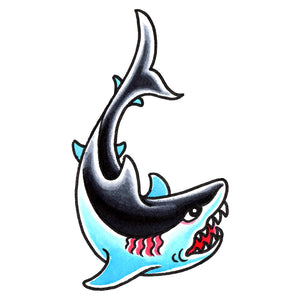 Great White Shark Temporary Tattoo - 2.5" x 4.5"
