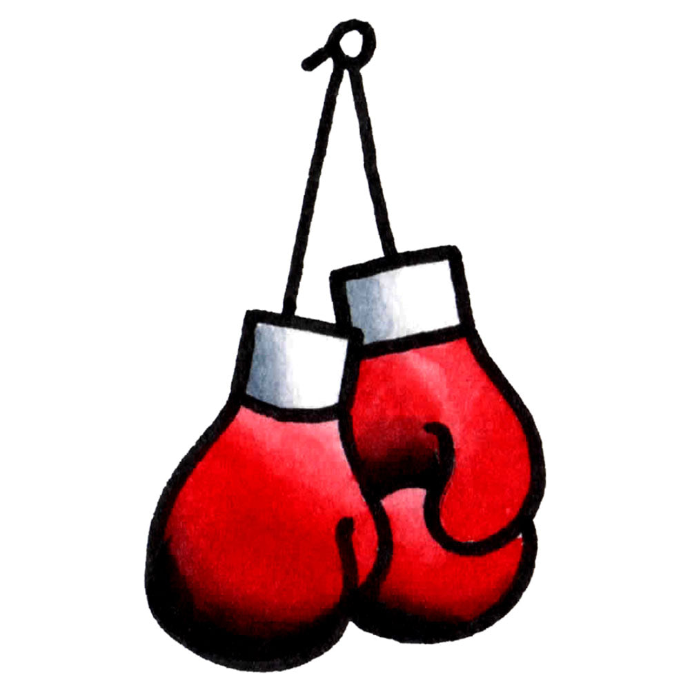 Boxing Gloves Temporary Tattoo - 1.5” x 2.5”