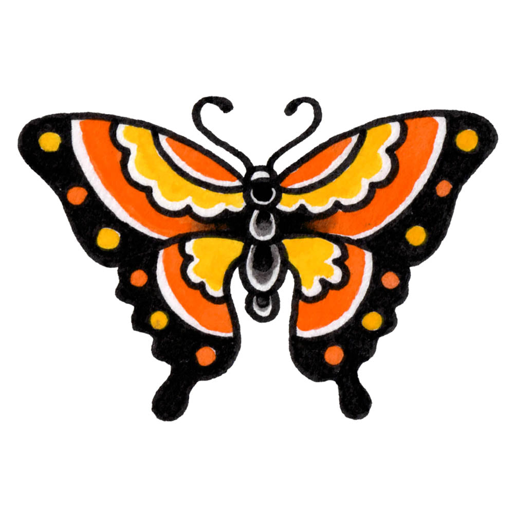 Traditional Butterflies Tattoos