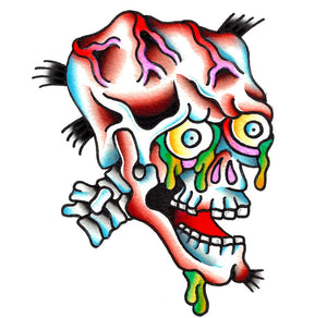 The Booger Skull Temporary Tattoo - 2.5" x 3.5”