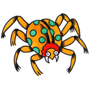 Polka Dot Spider Temporary Tattoo - 1.5" x 2”